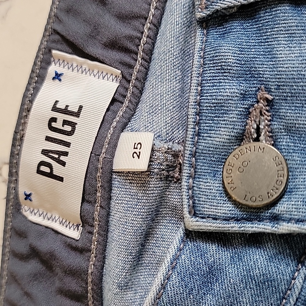 Paige Jane Zip Skinny Jeans Size 25 Low Rise Ankle Zip Y2K - Picture 12 of 16